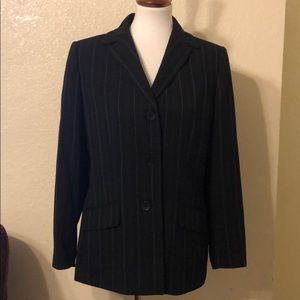 Women’s black and white striped blazer